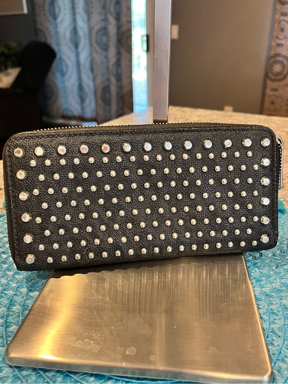 Michael Kors Studded Zip Around Long Wallet